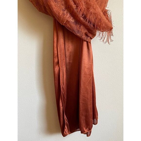 Lush womens rust layered fringe dress XS - Picture 4 of 16